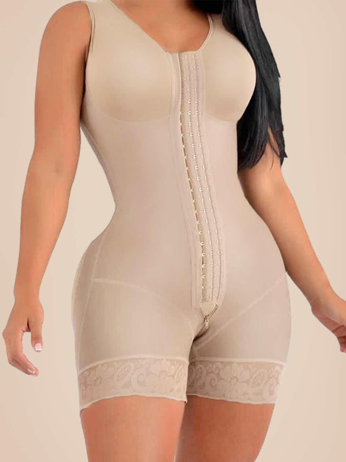 High compression Short Girdle With Brooches Bust Girdle With Bust For Daily and Post-Surgical Use