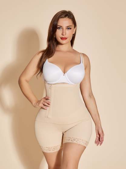 Fajas Colombianas Open Bust Body Shaper High Compression Shapewear Liposuction Compression Postpartum - Tan