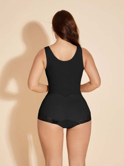 Fajas Colombianas Body Shaper Tummy Control Butt Lifting Shapewear Hook-eye - Black