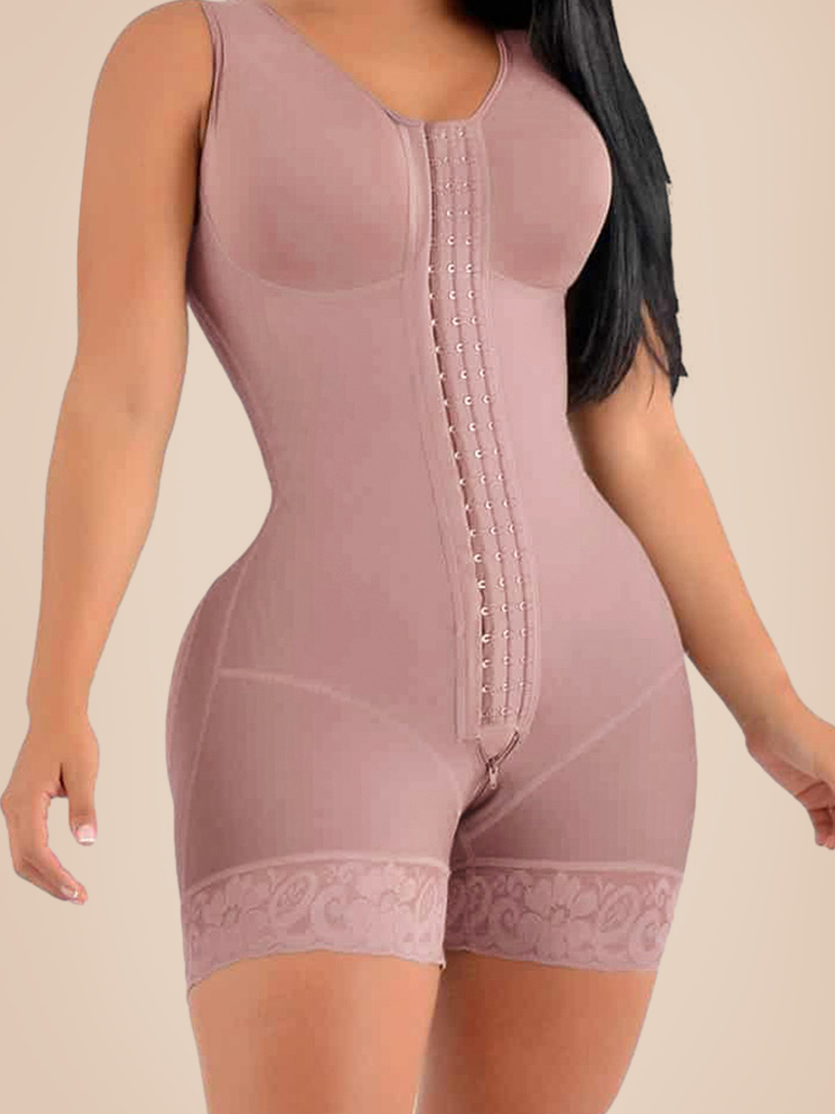 High compression Short Girdle With Brooches Bust Girdle With Bust For Daily and Post-Surgical Use