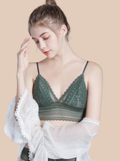 French Lace Lingerie U-Shaped Backless Wireless Bra