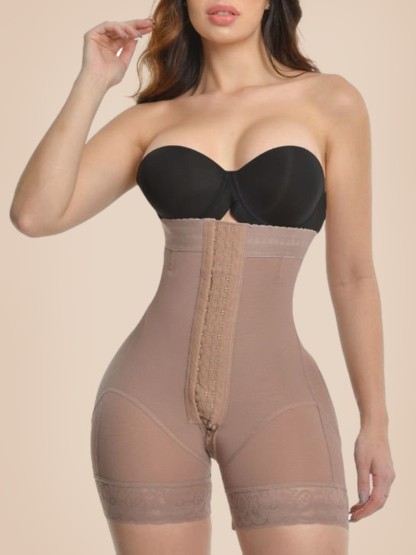 High Waisted Push Up Short With 3 Rows Of Snaps Tummy Control Panties