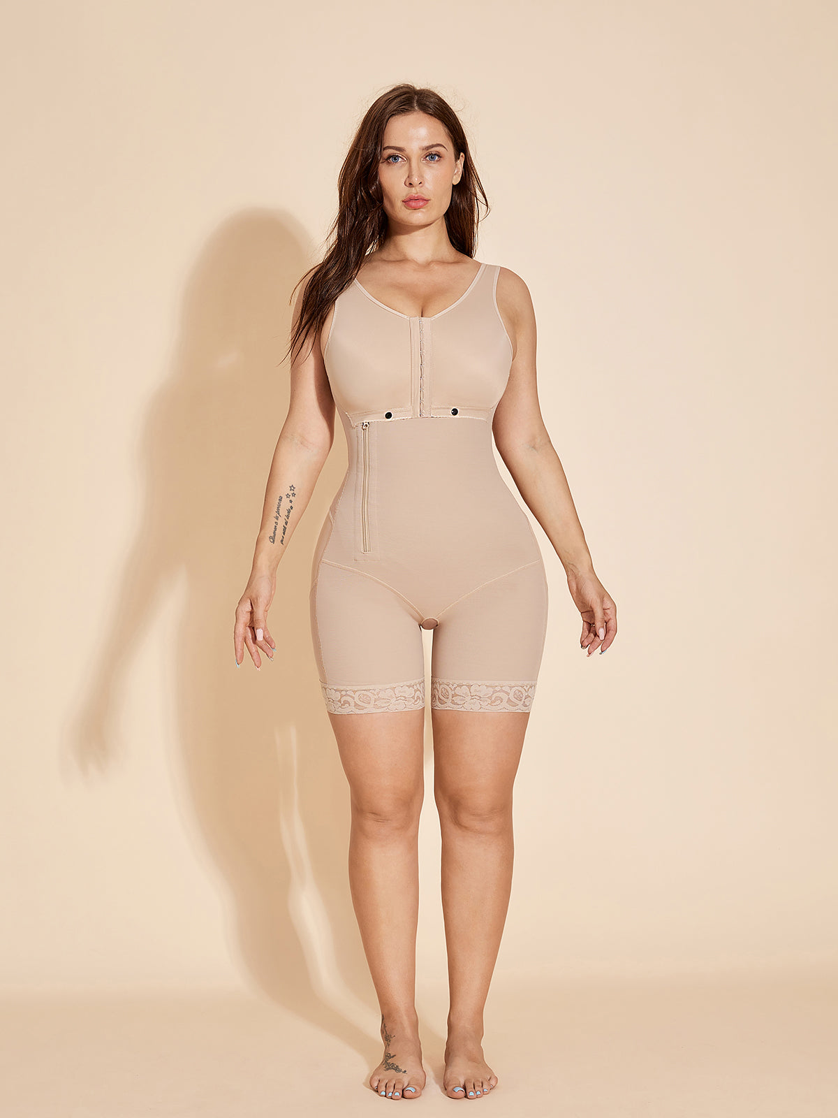 Full-Covered Women Shapewear Chest-Packed Body Shaper - Tan