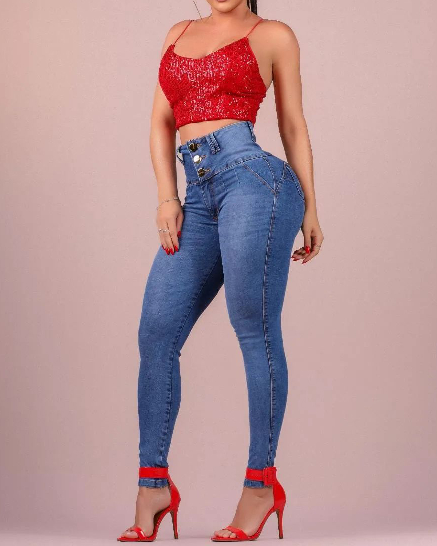 Women's High-waisted Stretch Slim Jeans
