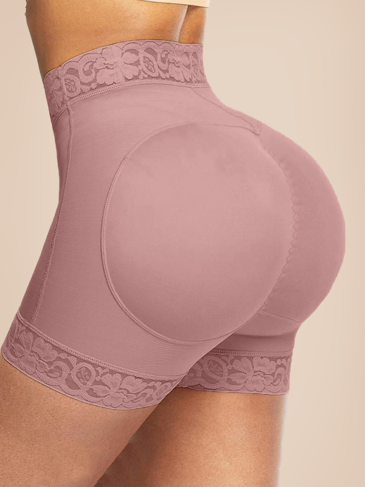 Mid-Waist Shaping Shorts Shapewear Panty With Anti-Rolling Lace Tummy Control Underwear For Women Butt Lifter