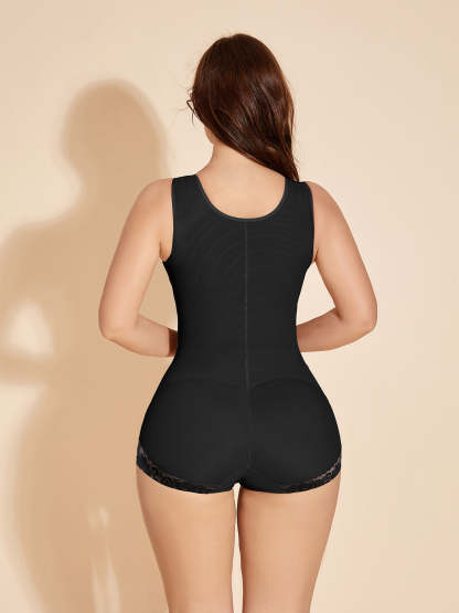 ChicCurve Full Coverage Thong Bodysuit for Women - Black