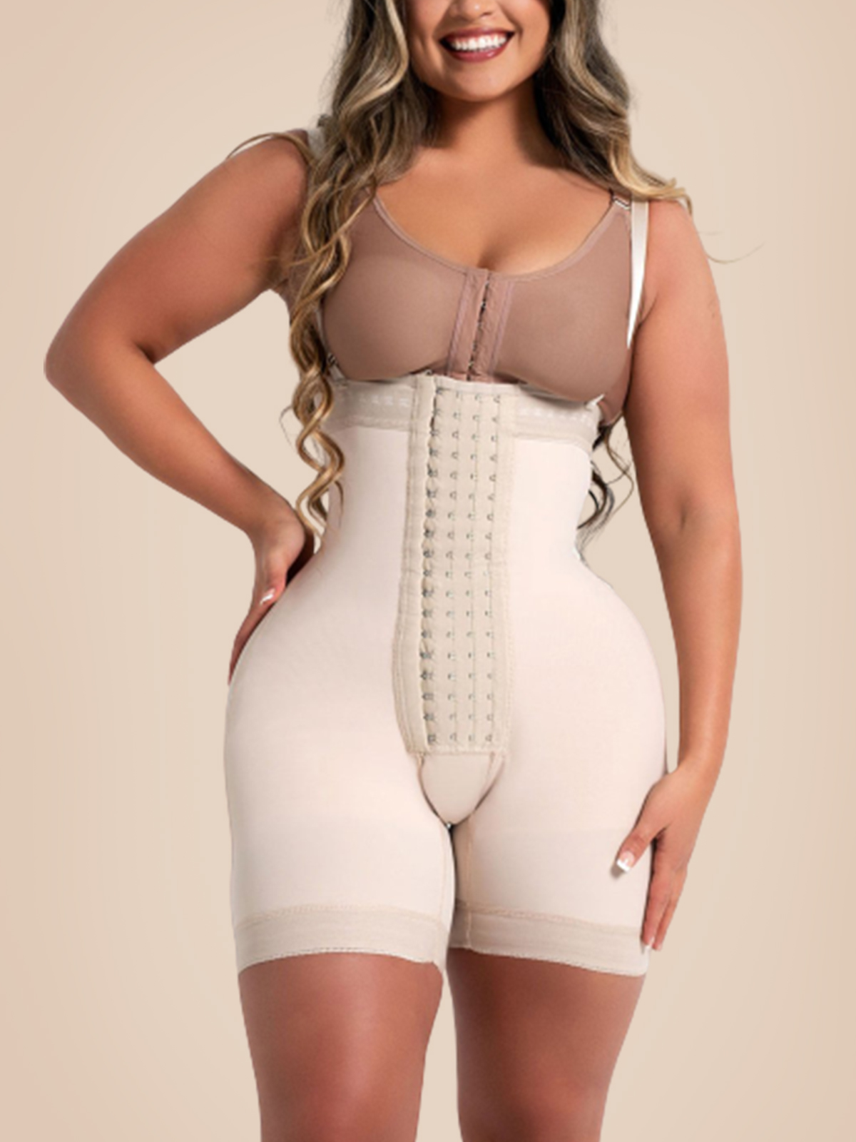 High Double Compression Garment Abdomen Control Hook And Eye Closure Tummy Control Adjustable Bodysu