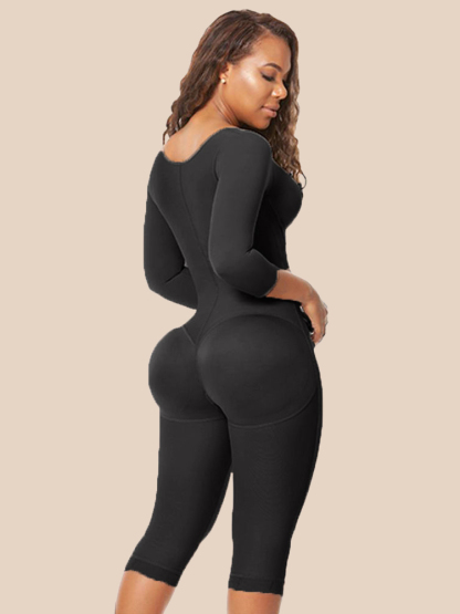 Post-surgical Use Women Body Shaper Smart Compression Fabrics Long GirdleTo the Knee 