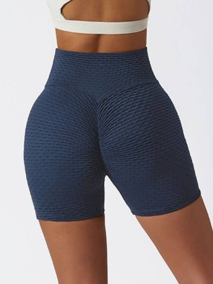 Textured High-Rise Biker Shorts