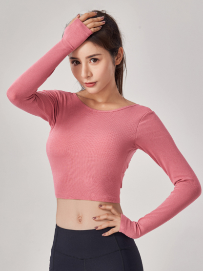 yoga sports top with sleeves