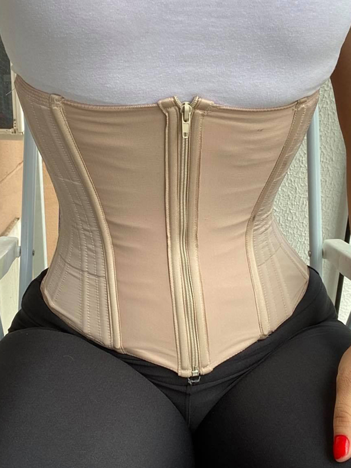 Double Compression Adjustable Zipper Body Sculpting Steel Bone Abdomen Belt Rubber Waist Belt