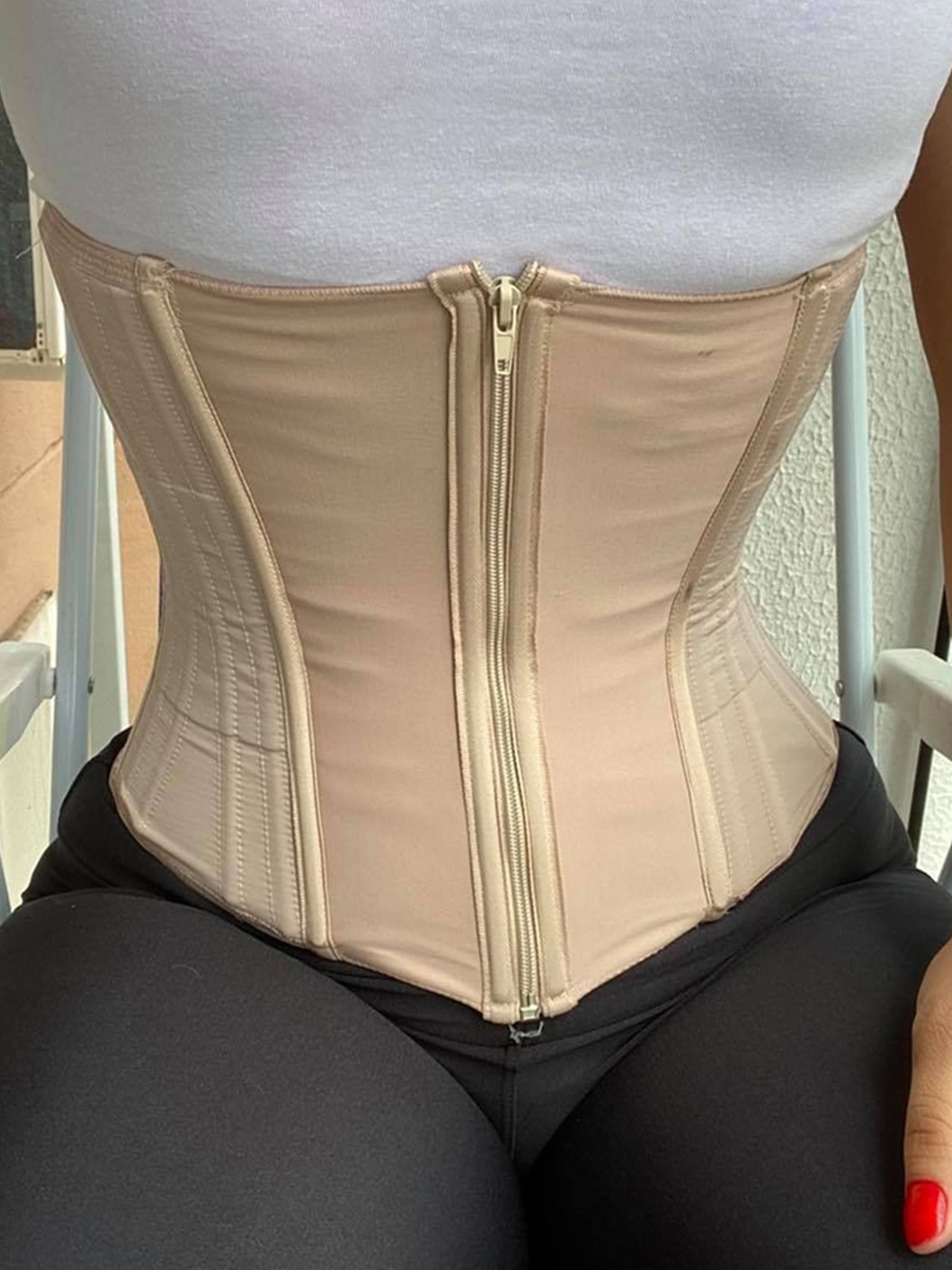 Double Compression Adjustable Zipper Body Sculpting Steel Bone Abdomen Belt Rubber Waist Belt