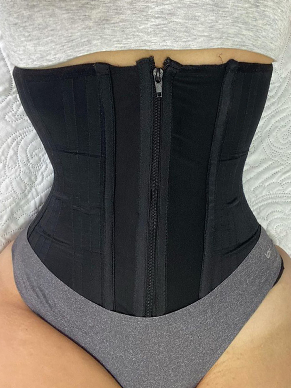 Double Compression Adjustable Zipper Body Sculpting Steel Bone Abdomen Belt Rubber Waist Belt