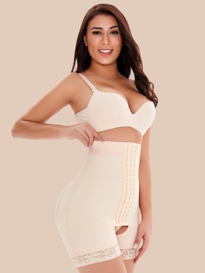 Women's Body Slimming Pants Waist Slimmer Shaper Postpartum Control Panties Open Bust Bodysuit