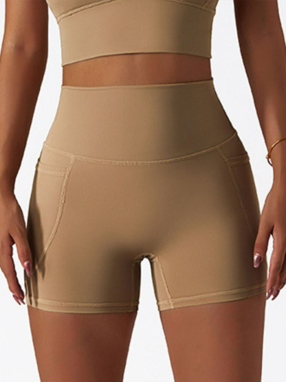 Quick-Dry Biker Shorts with Pockets