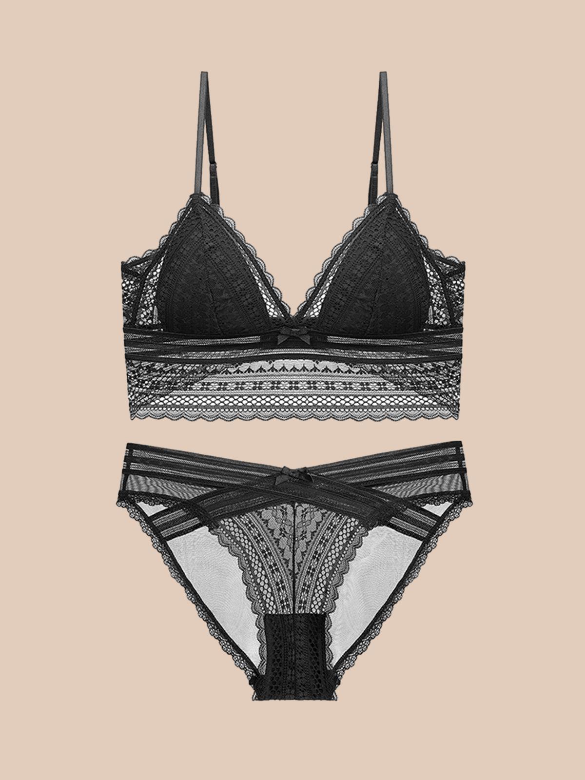 French Lace Lingerie U-Shaped Backless Wireless Bra