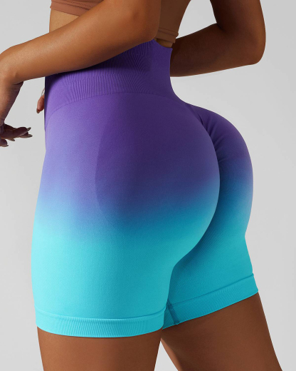 Ombre High-Rise Seamless Scrunch Butt Shorts