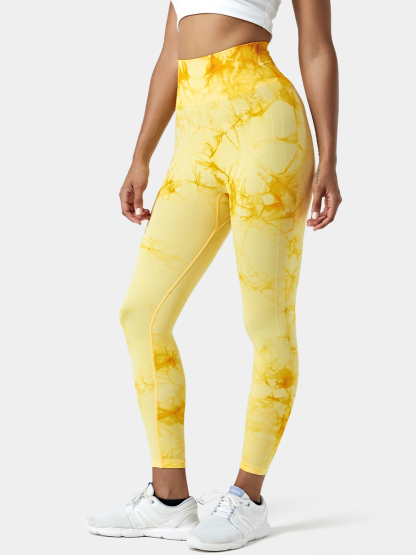 Seamless Flow High Waisted Tie Dye 7/8 Leggings