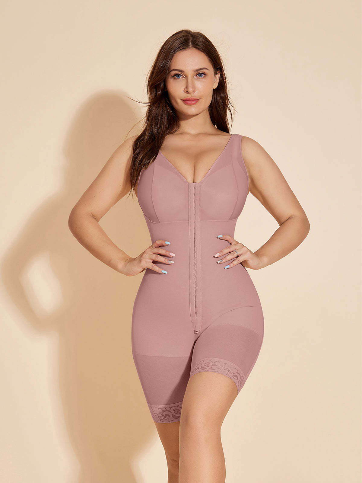 ChicCurve Postpartum Wrap Body Shaper with Hook-Eye - RosyBrown