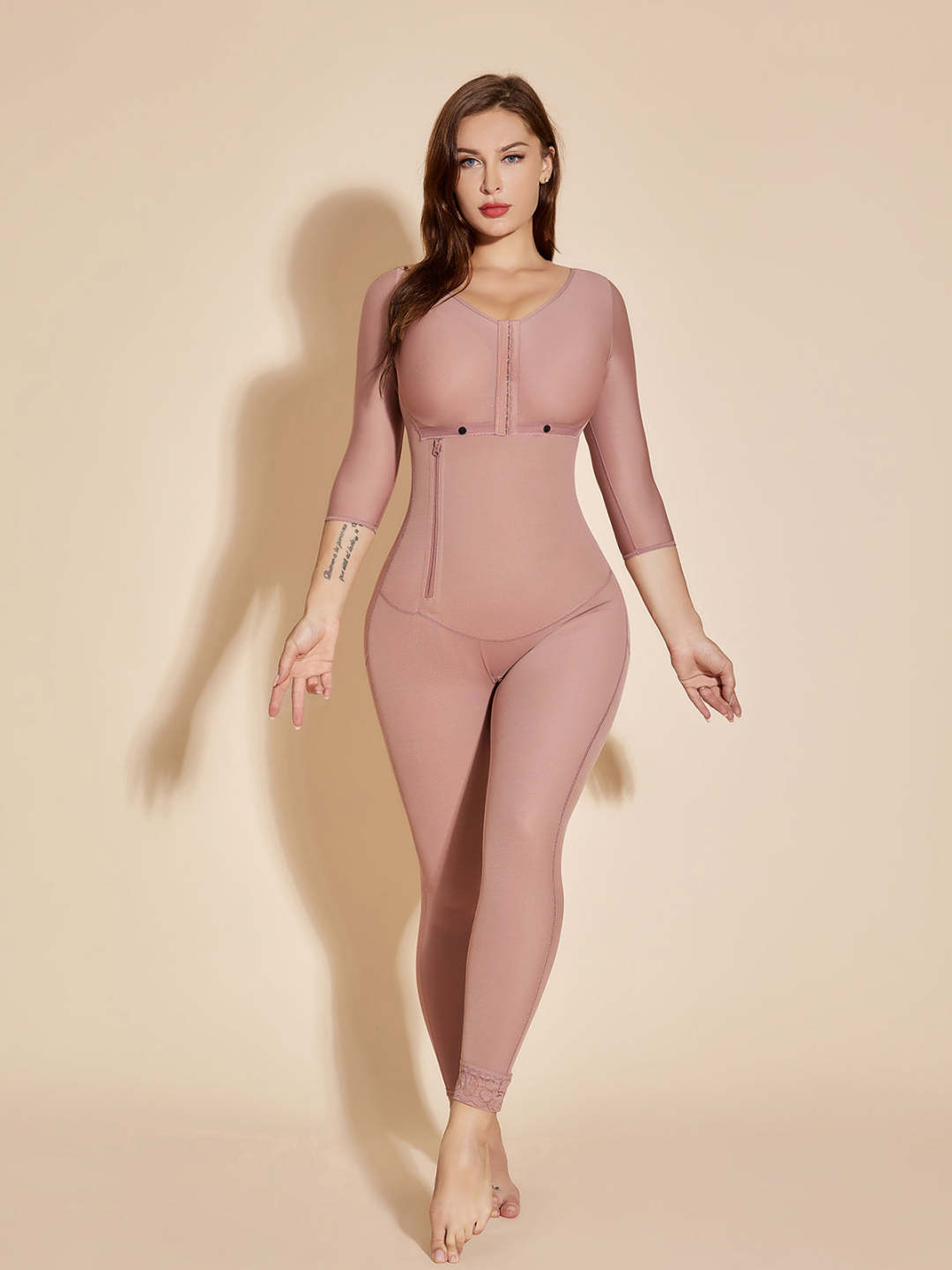 Full Control Women Shapewear Chest Packed Body Shaper Rosybrown Chiccurve 2216