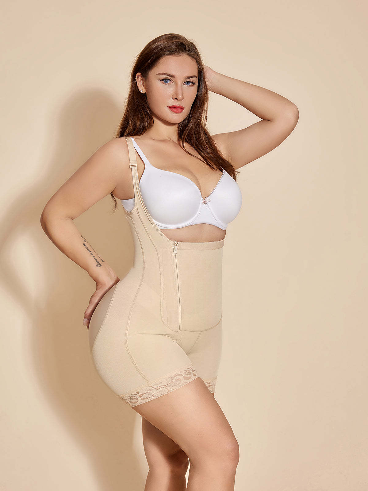 ChicCurve Shapewear for Women Zipper Closure Slimming Bodysuit