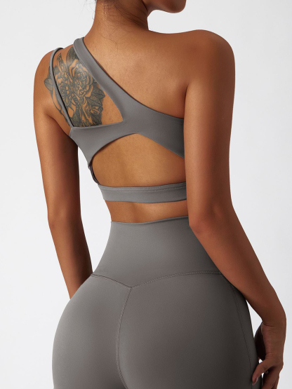 One Shoulder Asymmetrical Sports Bra