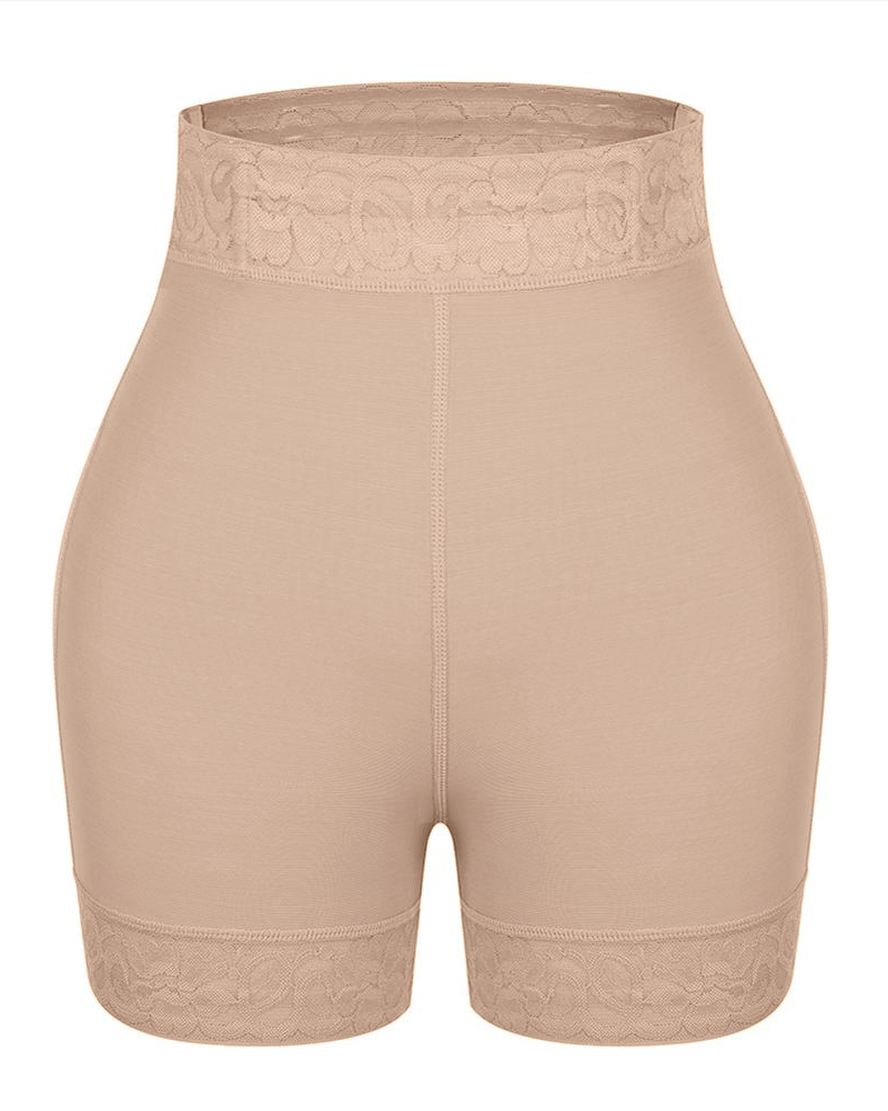 Mid-Waist Shaping Shorts Shapewear Panty With Anti-Rolling Lace Tummy Control Underwear For Women Butt Lifter