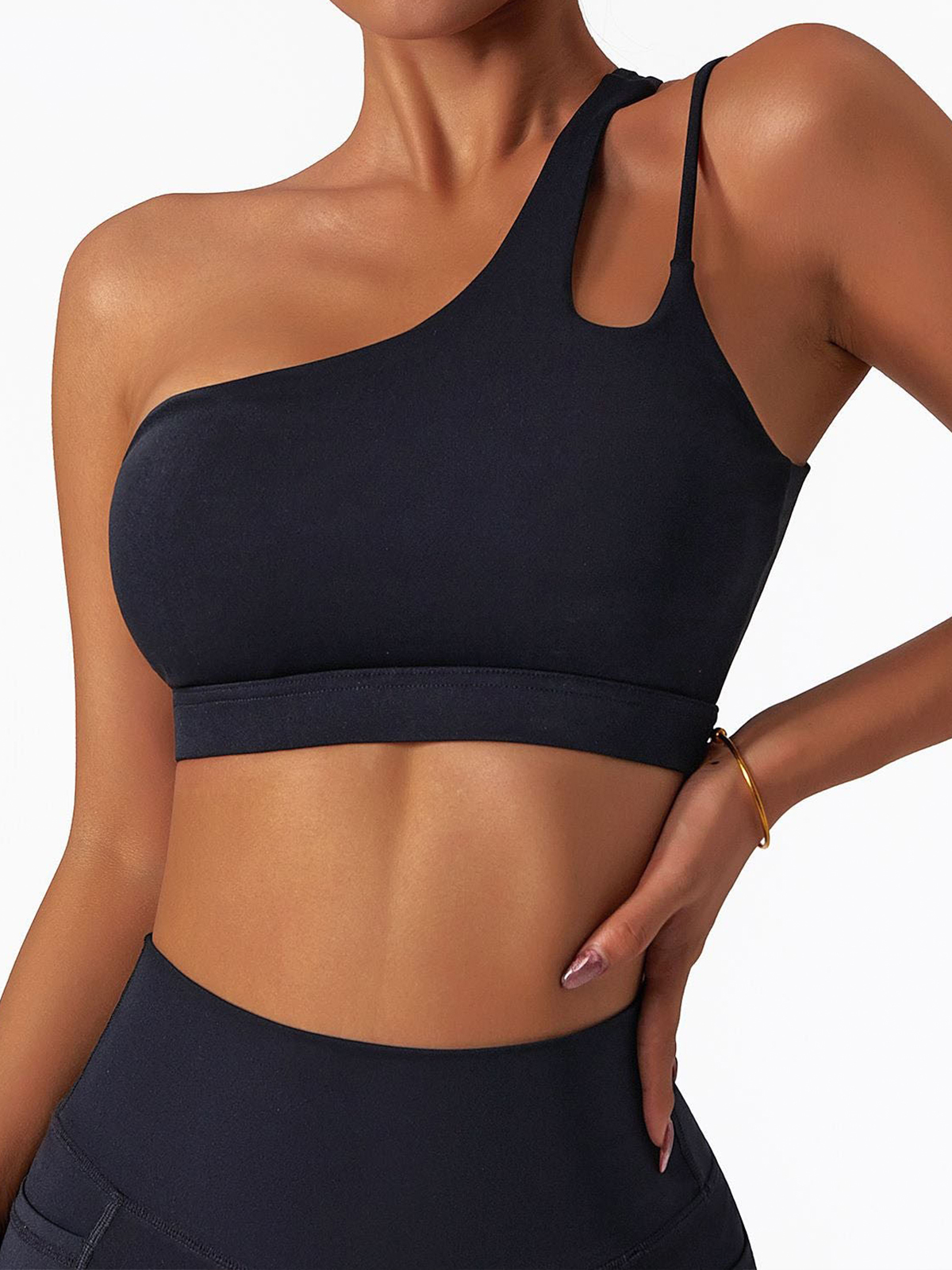 One Shoulder Asymmetrical Sports Bra