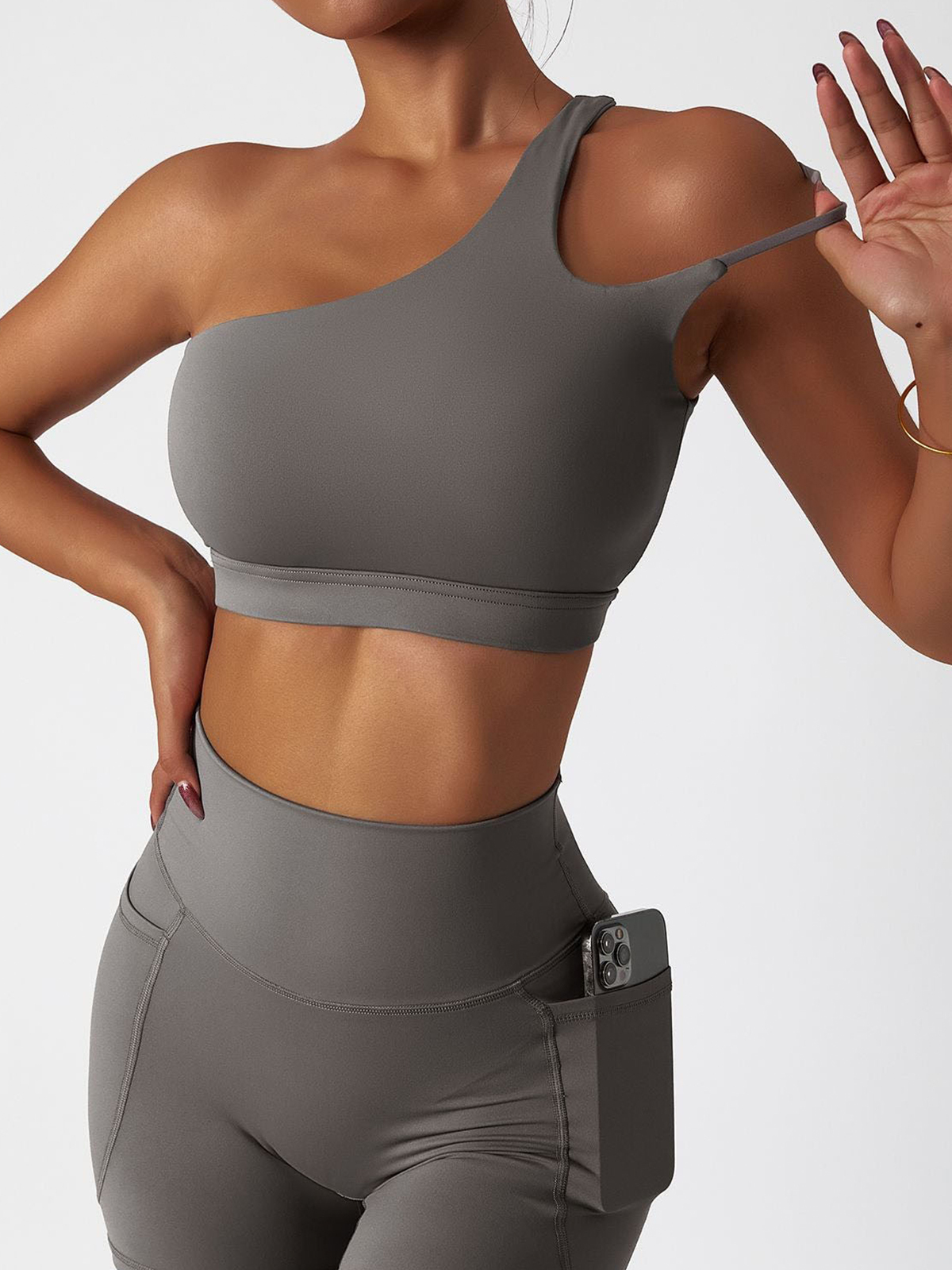 One Shoulder Asymmetrical Sports Bra