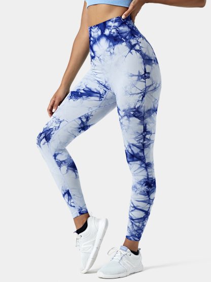 Seamless Flow High Waisted Tie Dye 7/8 Leggings
