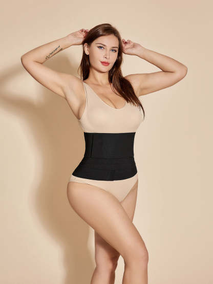 Tummy Wrap Belt Waist Trainer Corset Velcro High Compression Faja Postpartum