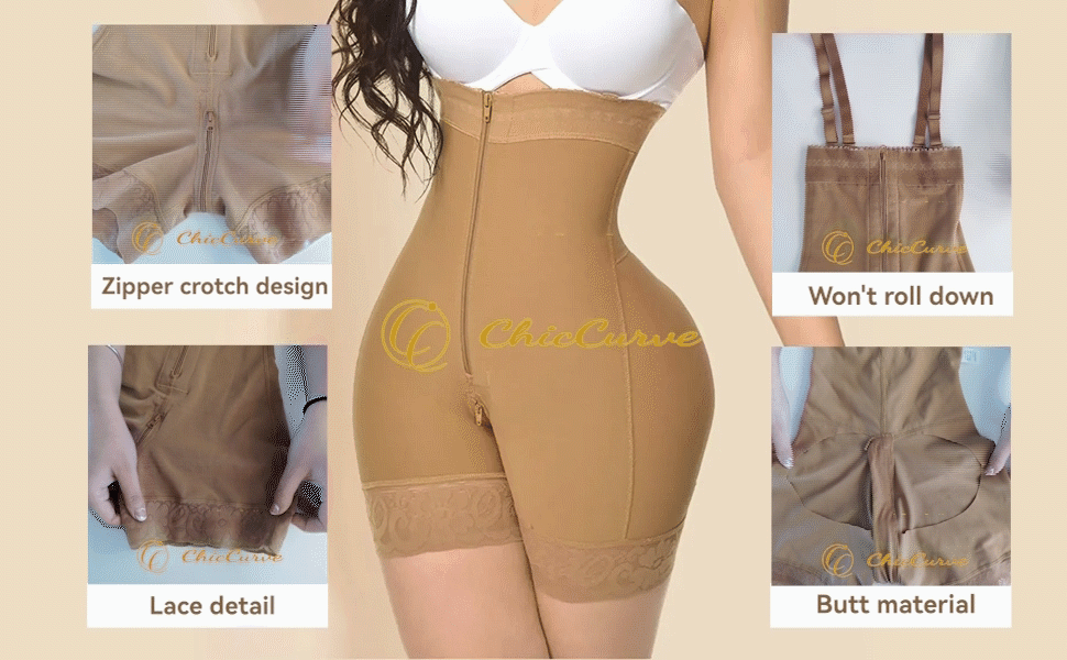 Fajas Colombianas Butt Lifter Shapewear Shorts Crotch with Zipper Ref 1008- ChicCurve