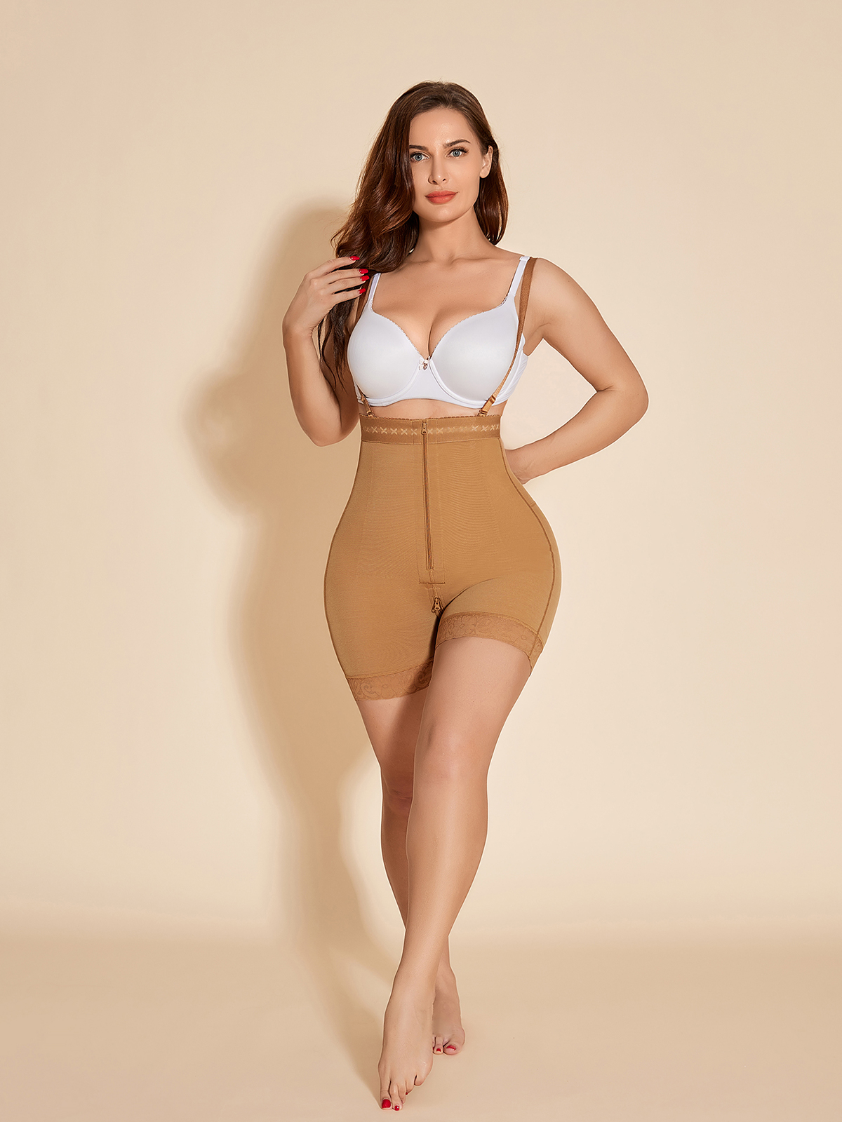 Shapewear For Women Tummy Control Butt Lifter Panties High Waisted Fajas  Shorts With Hook Zipper Closure Fake Booty Plus Size