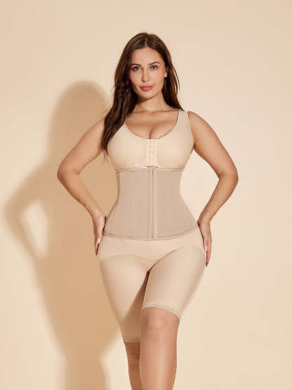 ChicCurve Hook-Eye Corset Waist Trainer Tummy Control Hourglass Curve - Tan
