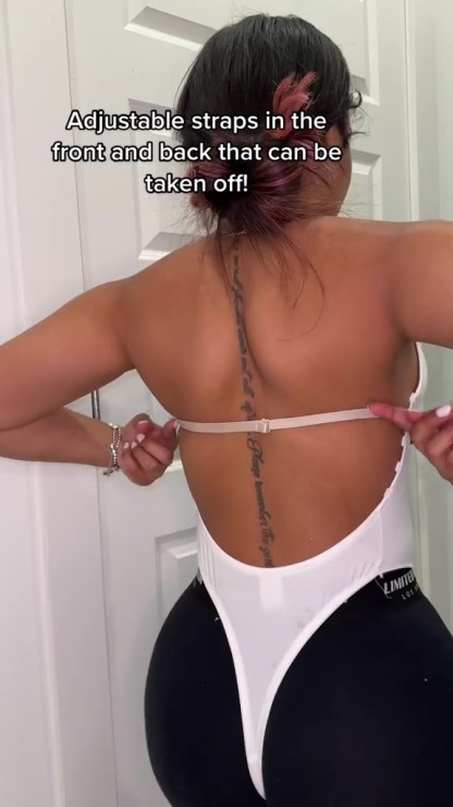 Backless Body Shaper V Neck Seamless Women Faja Plus - Tan