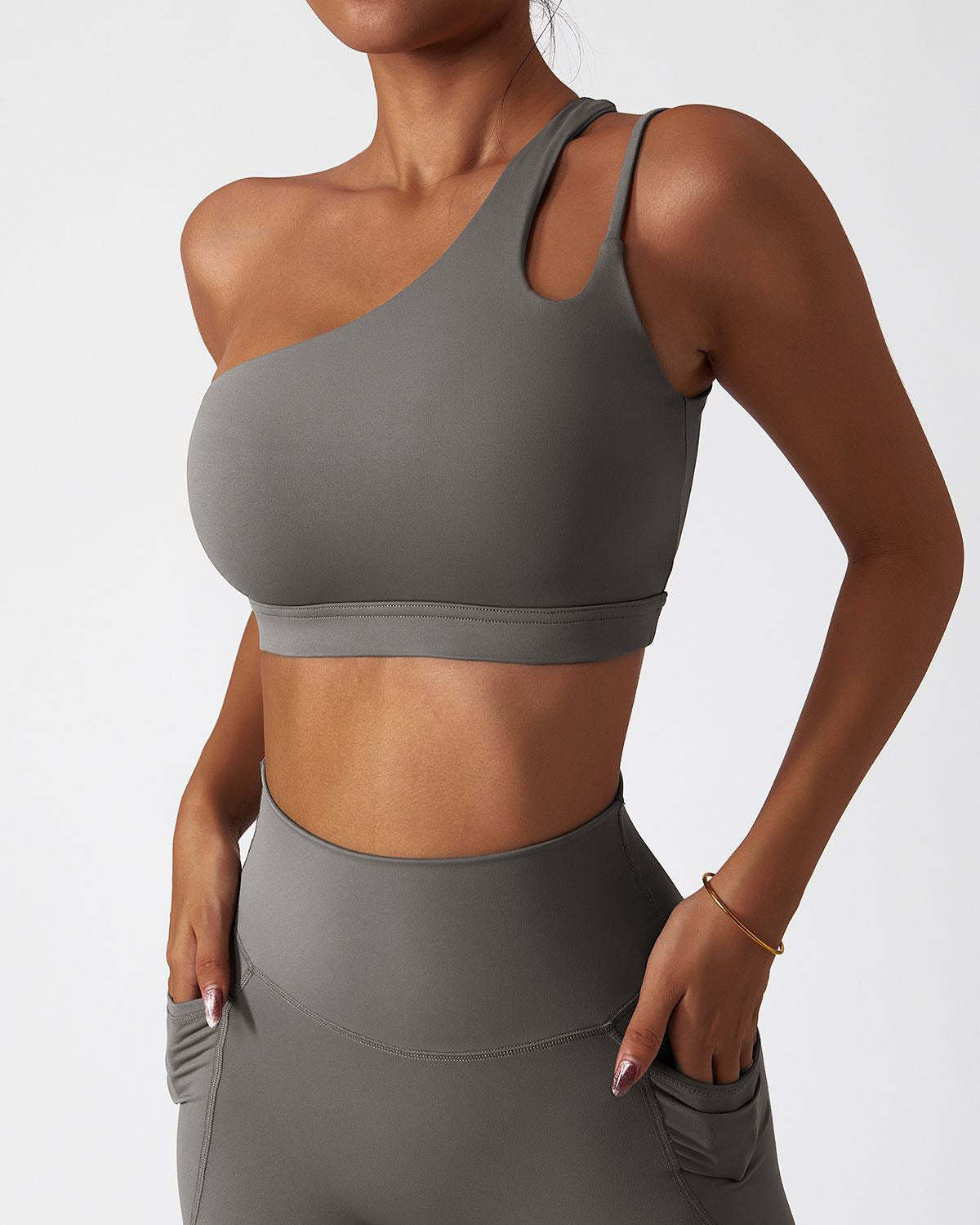 One Shoulder Asymmetrical Sports Bra