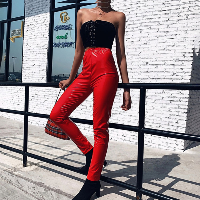 PU Laser Mirror Seven Color Sexy Leather Pants