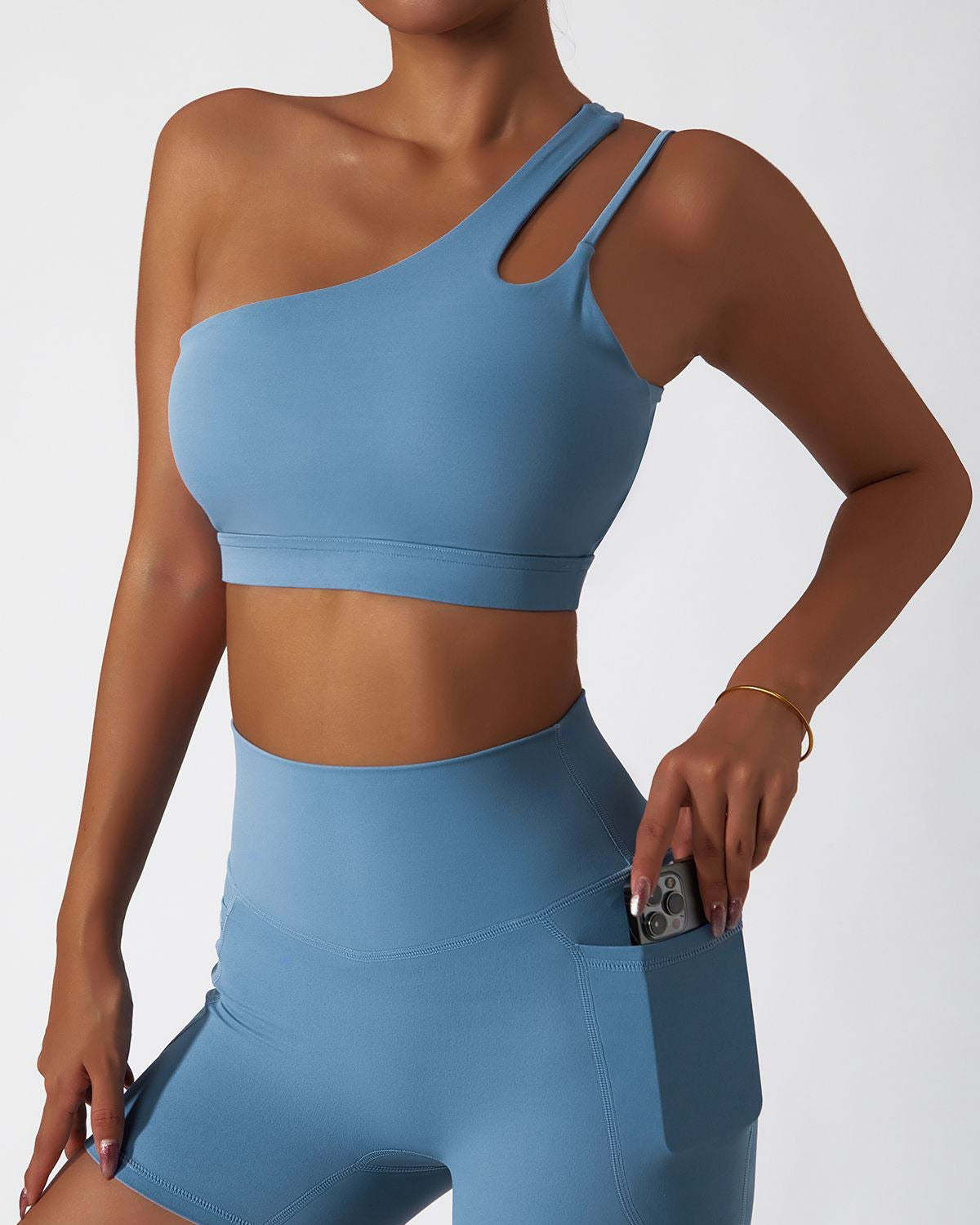 One Shoulder Asymmetrical Sports Bra