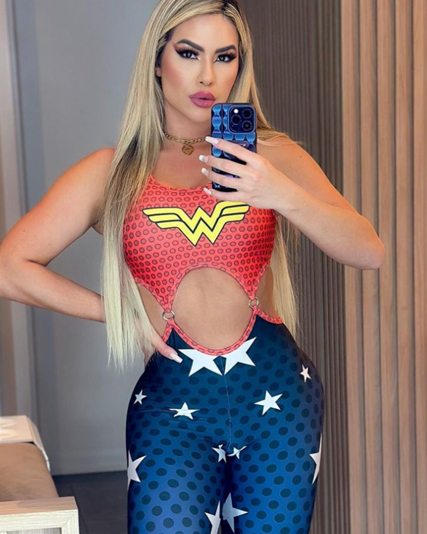 Exclusive Wonder Woman Printed Thick Straps Classic Jumpsuit