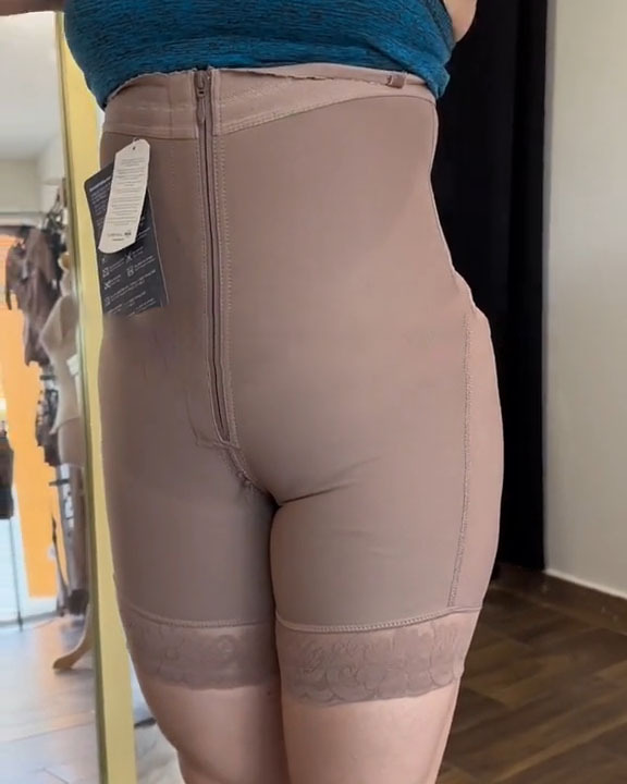 Faja Tummy Control Body Shaper Zipper Crotch Adjustable Straps Shapewear with Zipper