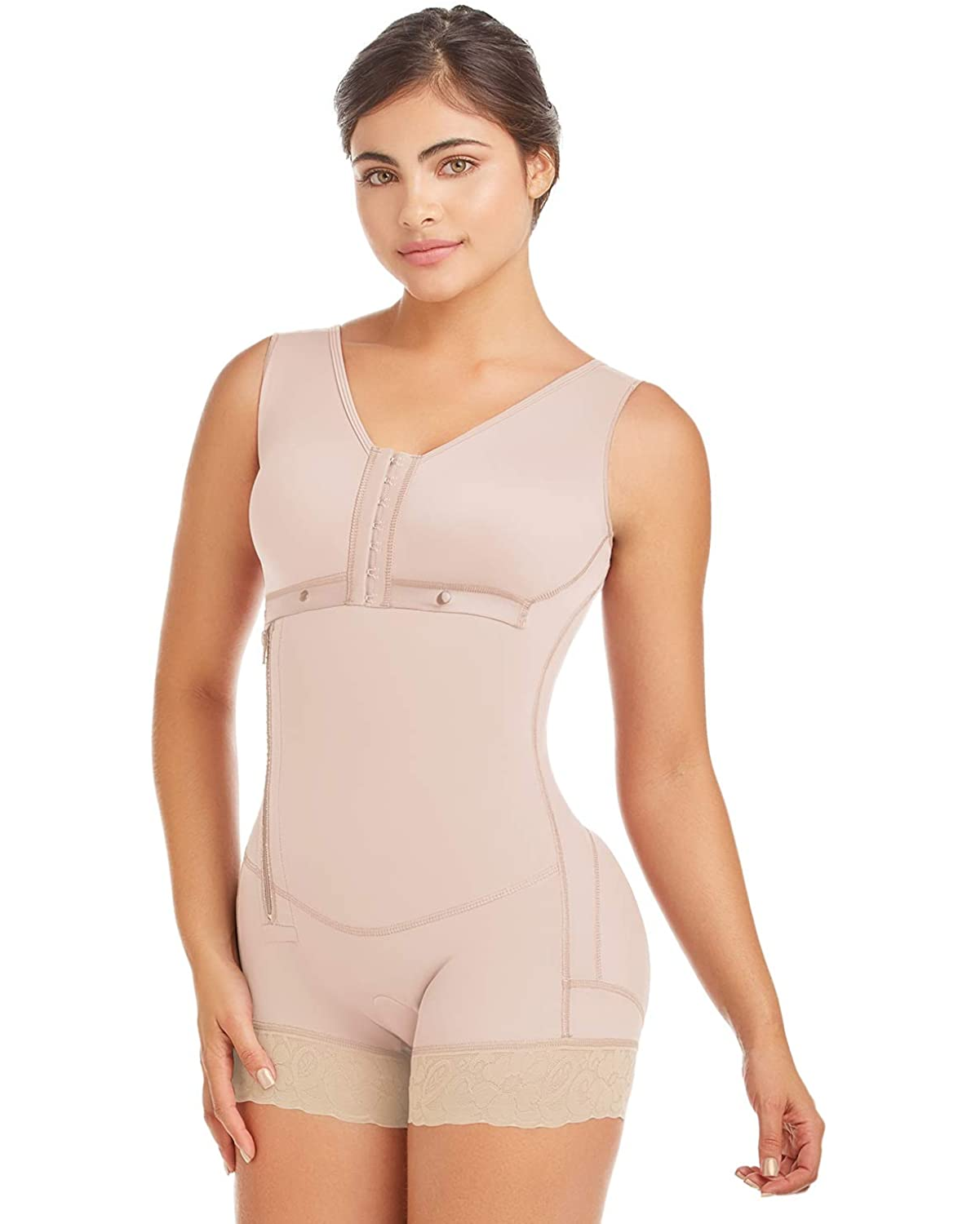 Bodysuit Bodyshaper For Women Tummy Control Side Zipper Adjustable Breast Support Shaperwear