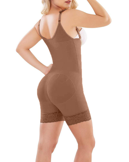 COMFORTABLE LACE TRIM BODY ZIP WITH SHOULDER STRAP