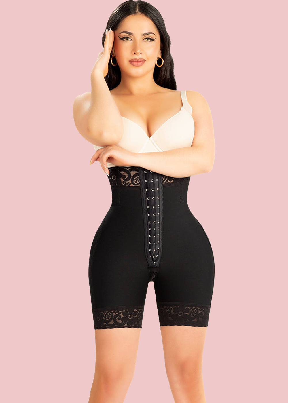 (PRE SALE) Lace High Waist Women Booty Lifter Bodysuit Thigh Control Shorts
