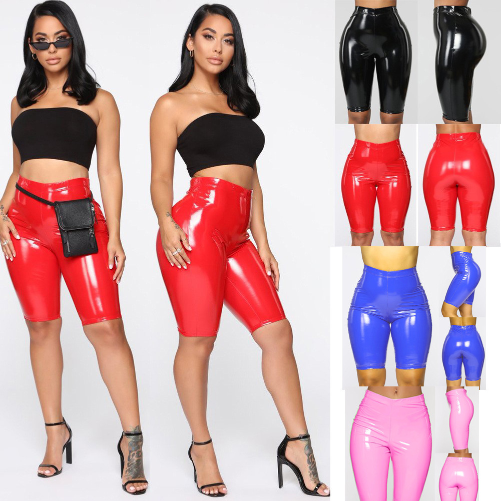 Thin PU Shorts For Outer Wear