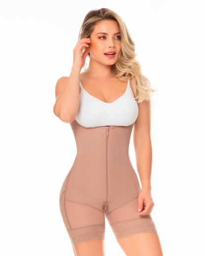 COMFORTABLE LACE TRIM BODY ZIP WITH SHOULDER STRAP