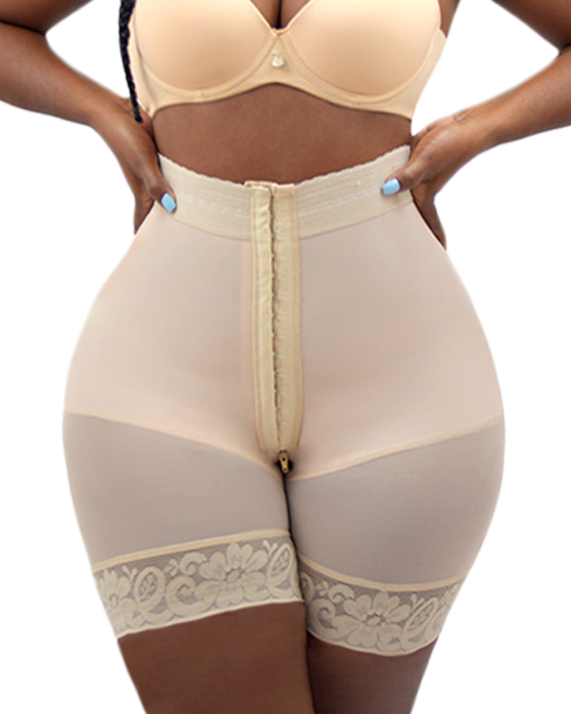 Double Compression Hip Enhancer Shorts Adjustable Front Closure Butt Lifter 