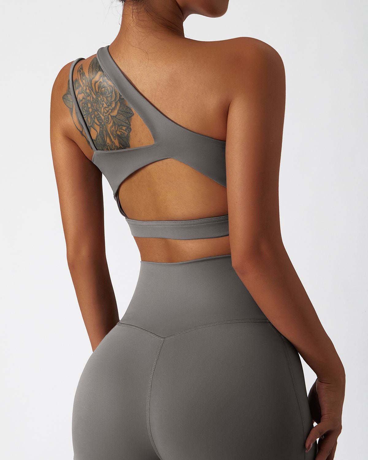 One Shoulder Asymmetrical Sports Bra