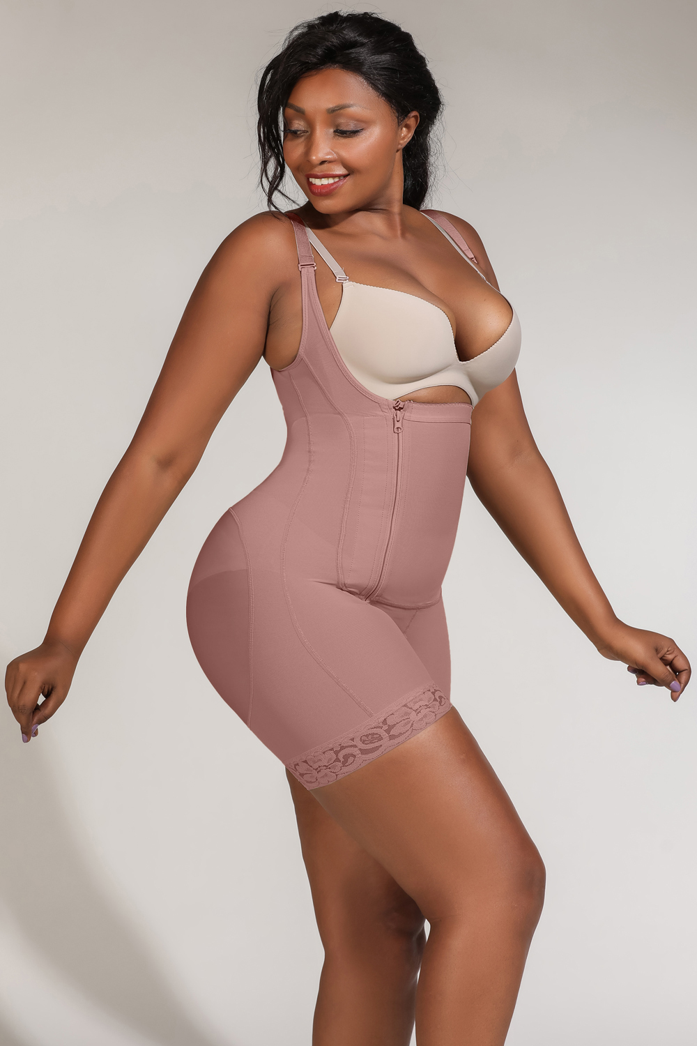 Shapewear Side Zipper Tummy Control Hip Faja