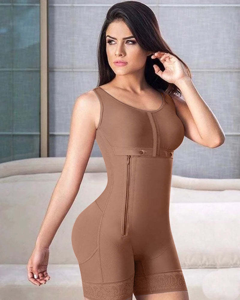 Zipper Adjustable Breast Support Tummy Control Shaperwear