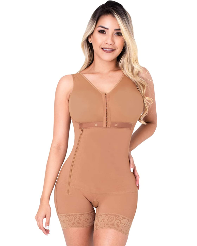 Women's Bodysuit Bodyshaper Side Zipper Adjustable Breast Support Tummy Control Shaperwear